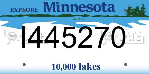 I445270 Minnesota License Plate