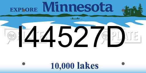 I44527D Minnesota License Plate