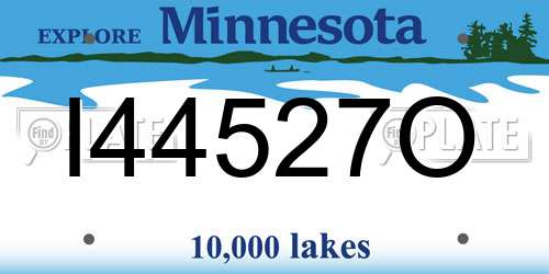 I44527O Minnesota License Plate