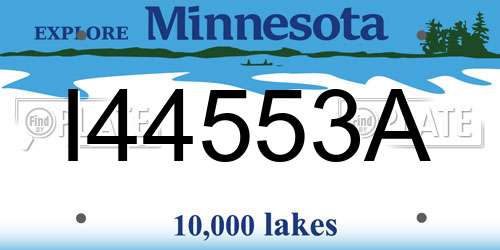 I44553A Minnesota License Plate
