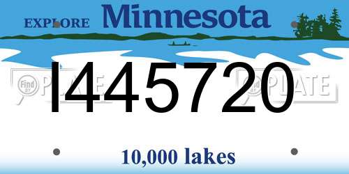 I445720 Minnesota License Plate