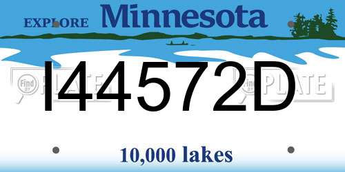 I44572D Minnesota License Plate
