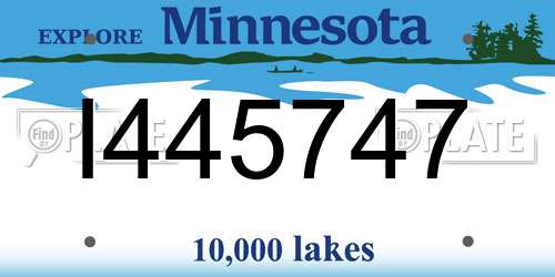 I445747 Minnesota License Plate