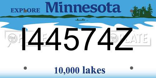 I44574Z Minnesota License Plate