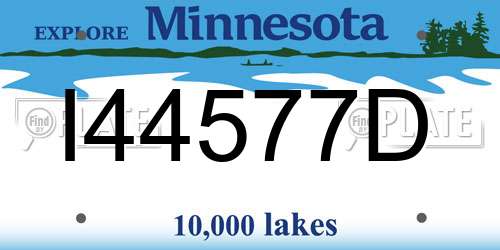 I44577D Minnesota License Plate