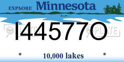I44577O Minnesota License Plate