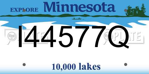 I44577Q Minnesota License Plate