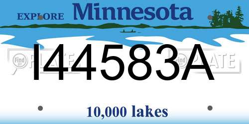 I44583A Minnesota License Plate