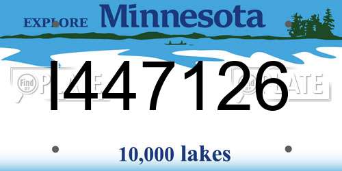 I447126 Minnesota License Plate