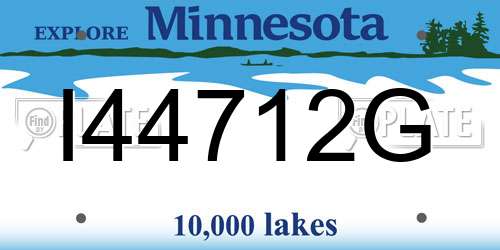 I44712G Minnesota License Plate