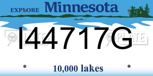 I44717G Minnesota License Plate