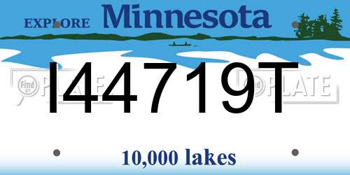 I44719T Minnesota License Plate