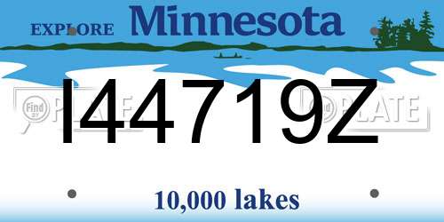I44719Z Minnesota License Plate