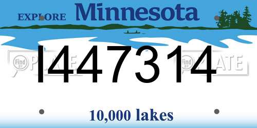 I447314 Minnesota License Plate
