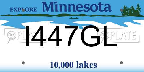 I447GL Minnesota License Plate