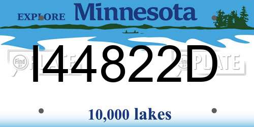 I44822D Minnesota License Plate