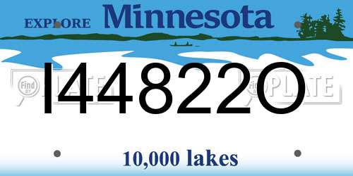 I44822O Minnesota License Plate