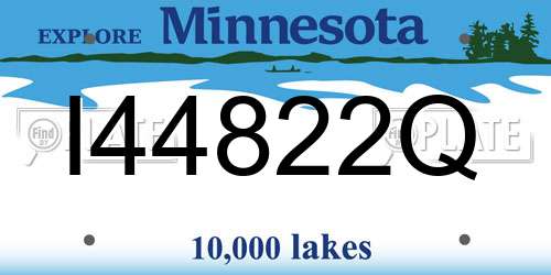 I44822Q Minnesota License Plate