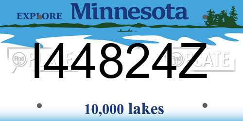 I44824Z Minnesota License Plate