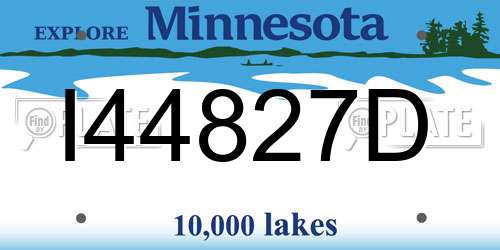 I44827D Minnesota License Plate