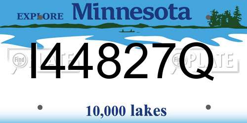 I44827Q Minnesota License Plate
