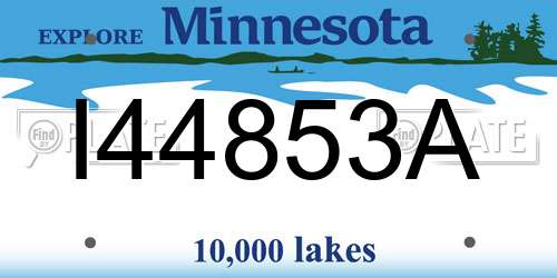 I44853A Minnesota License Plate