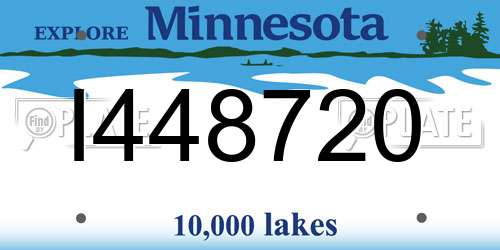 I448720 Minnesota License Plate