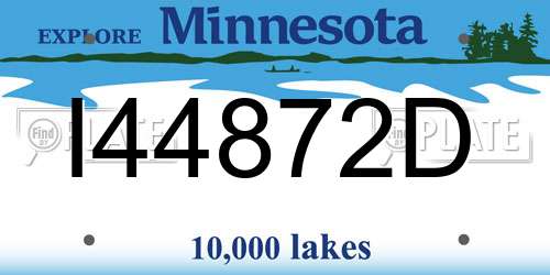 I44872D Minnesota License Plate