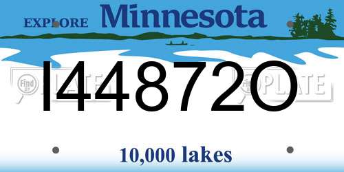 I44872O Minnesota License Plate