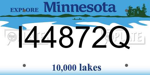 I44872Q Minnesota License Plate