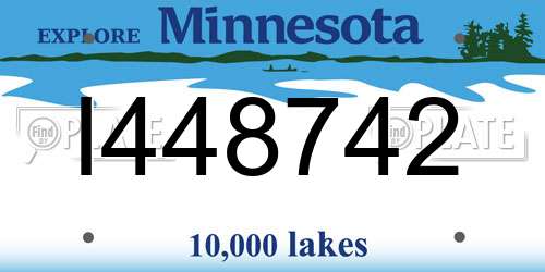 I448742 Minnesota License Plate