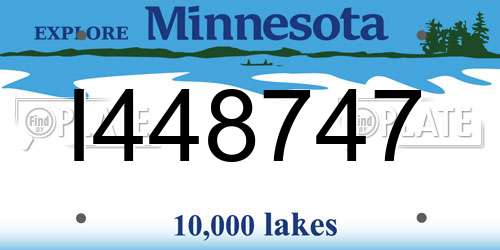 I448747 Minnesota License Plate