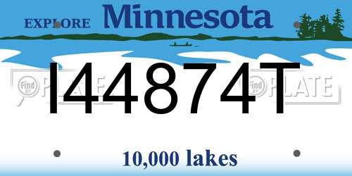 I44874T Minnesota License Plate