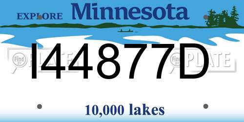 I44877D Minnesota License Plate