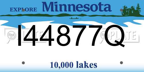 I44877Q Minnesota License Plate