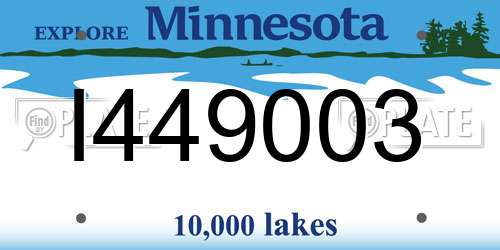I449003 Minnesota License Plate