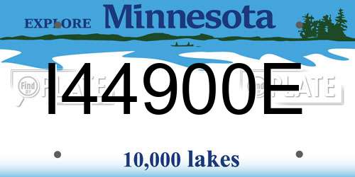 I44900E Minnesota License Plate