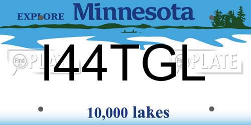 I44TGL Minnesota License Plate