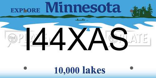 I44XAS Minnesota License Plate