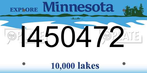 I450472 Minnesota License Plate