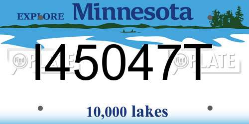 I45047T Minnesota License Plate
