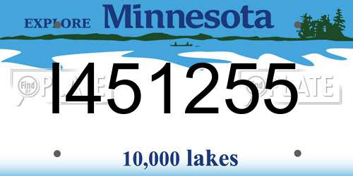 I451255 Minnesota License Plate