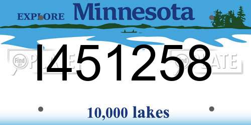I451258 Minnesota License Plate
