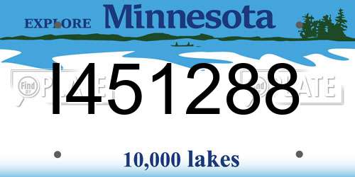 I451288 Minnesota License Plate