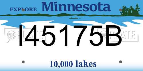 I45175B Minnesota License Plate