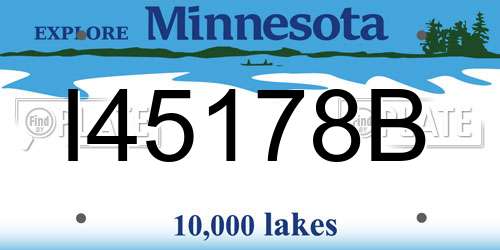 I45178B Minnesota License Plate