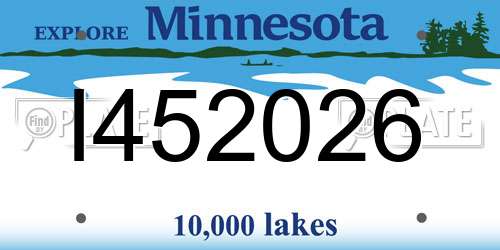 I452026 Minnesota License Plate
