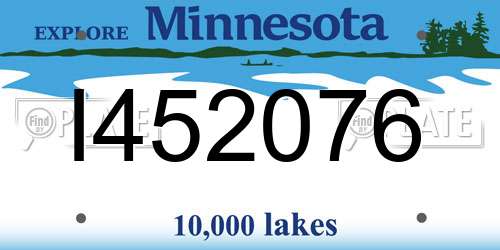 I452076 Minnesota License Plate