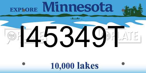 I45349T Minnesota License Plate