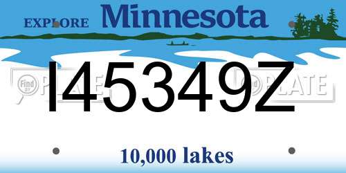 I45349Z Minnesota License Plate